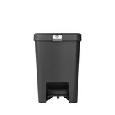 Cos de gunoi cu pedala, Brabantia, StepUp, 25 L, 35.2x28x40.9 cm, polipropilena, gri inchis