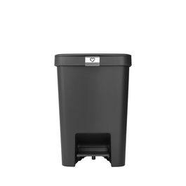 Cos de gunoi cu pedala, Brabantia, StepUp, 25 L, 35.2x28x40.9 cm, polipropilena, gri inchis