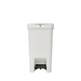Cos de gunoi cu pedala, Brabantia, StepUp, 16 L, 29.6x22.3x41.1 cm, polipropilena, gri deschis