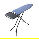 Masa de calcat, Brabantia B, Denim Blue, 124x38 cm, 7 pozitii de reglare, cu suport statie de calcat, otel/bumbac