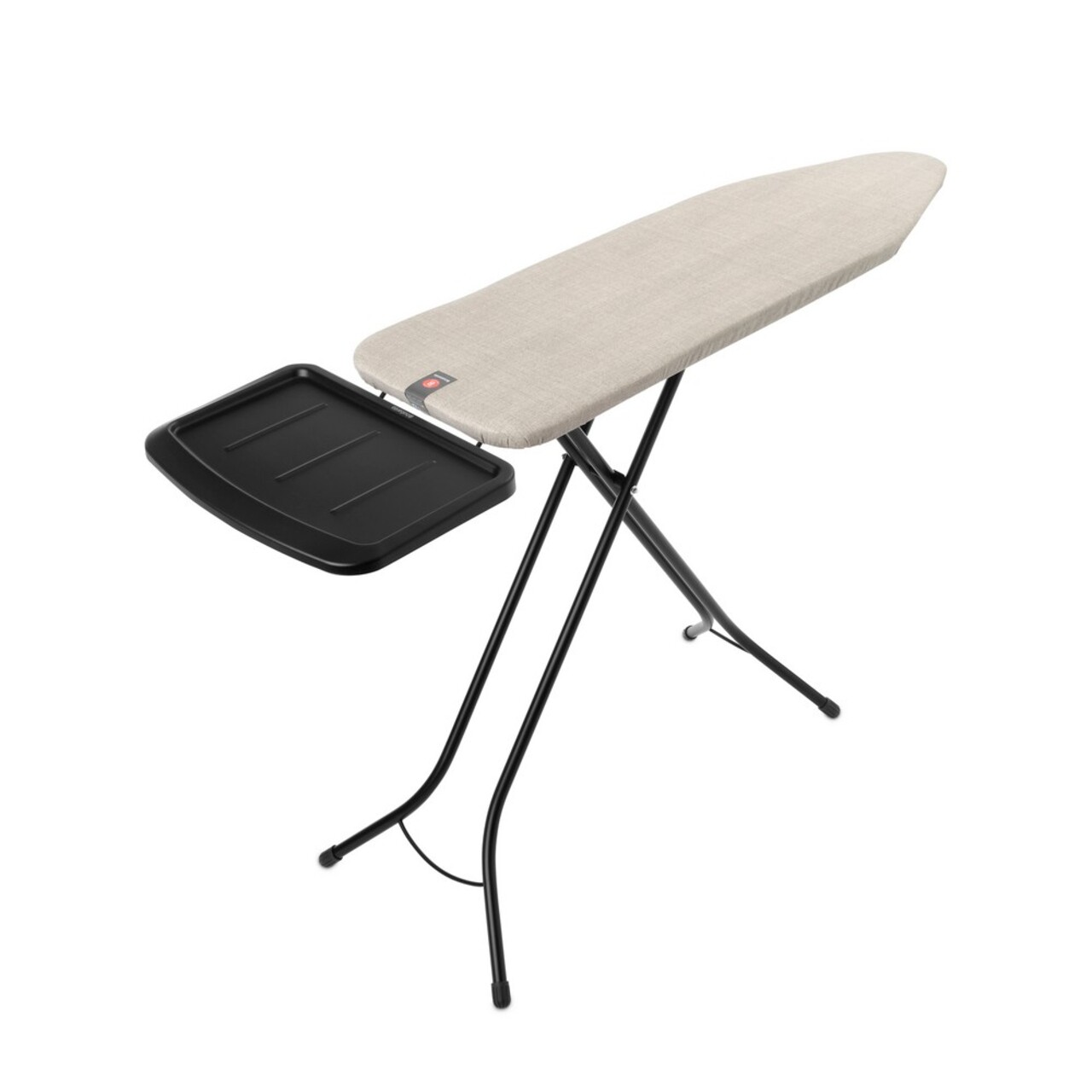 Masa de calcat, Brabantia B, Denim Grey, 124x38 cm, 7 pozitii de reglare, cu suport statie de calcat, otel/bumbac