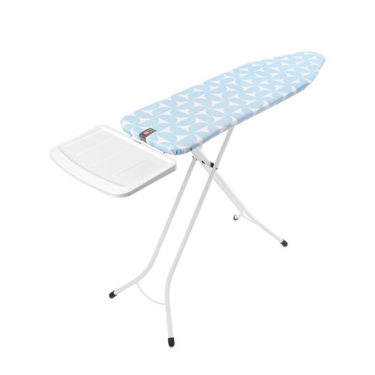 Masa de calcat, Brabantia B, PerfectFlow Fresh Breeze, 124x38 cm, 7 pozitii de reglare, cu suport statie de calcat, otel/bumbac