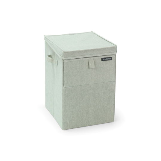 Cos de rufe stivuibil, Brabantia, Linn, 35 L, 37x32x44.5 cm, textil, verde