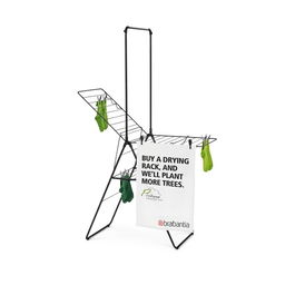 Uscator de rufe cu suport umerase, Brabantia, Hangon Matt, 20 m capacitate de uscare, otel, negru mat