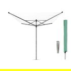 Uscator de rufe rotativ cu 4 brate + cu suport fixare pamant + husa, Brabantia, Lift-O-Matic, 50 m capacitate de uscare, otel, gri metalizat