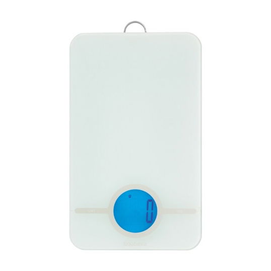Cantar de bucatarie, Brabantia, Tasty+, display LCD, 26.5x15.2x2 cm, sticla/inox, gri deschis