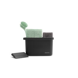 Set oganizator de chiuveta cu accesorii 8 piese, Brabantia, SinkSide, 21.5x11.3x13.4 cm, plastic reciclat, gri inchis