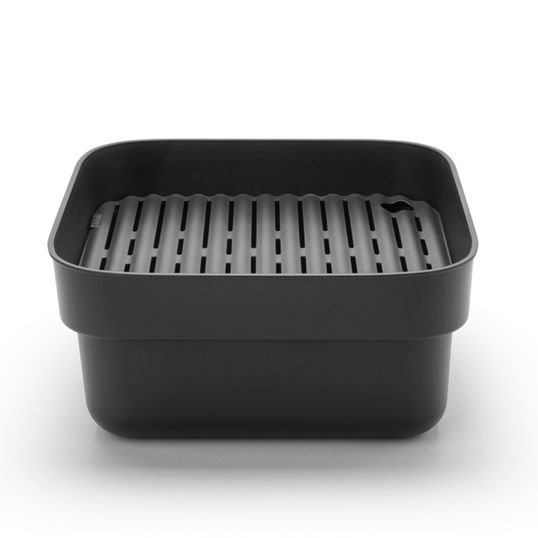 Bol de spalat cu tava de picurare, Brabantia, SinkSide, 37.4x34.4x16.1 cm, plastic, gri inchis