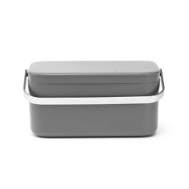 Recipient colectare resturi alimentare, Brabantia, SinkSide Waste Box, 22.1x12.7x10.7 cm, plastic/inox, gri inchis