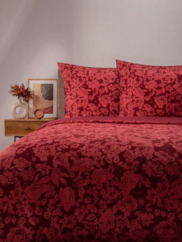 Lenjerie de pat dubla Margot, Homla, 3 piese, 160x200 cm, poliester, burgundy