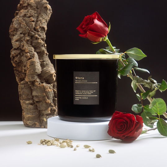 Lumanare parfumata Aura, Homla, 870 gr, ceara, negru