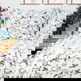 Lenjerie de pat dubla Volatile, Homla, 3 piese, 160x200 cm, microfibra din bumbac, alb/gri