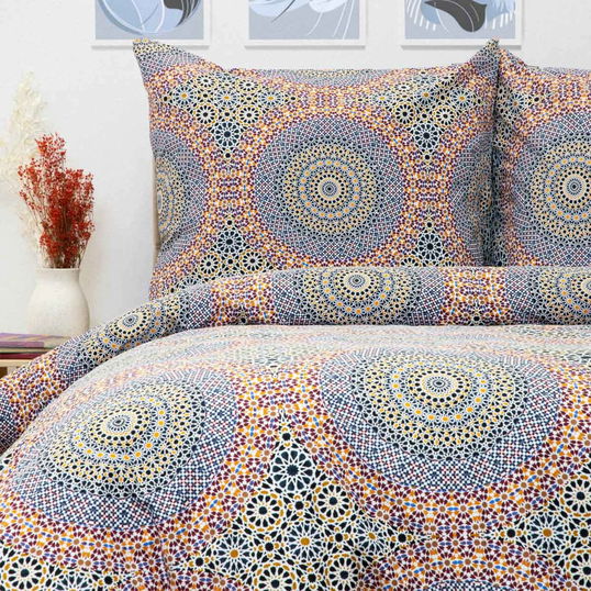 Lenjerie de pat pentru o persoana Antone, Homla, 2 piese, 140x200 cm, microfibra din poliester, multicolor