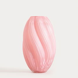 Vaza Swirl, Homla, 17x26.5 cm, sticla, roz