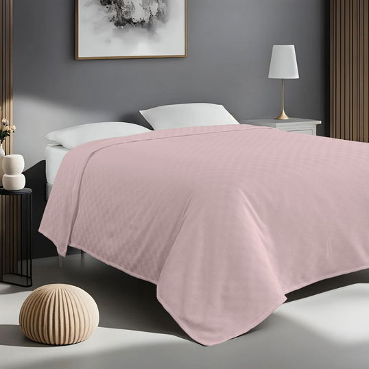 Cuvertura matlasata dubla, Serenity - Light Pink, ICF Bedroom, Bumbac