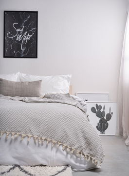 Cuvertura matlasata dubla, Zigzag - Anthracite, ICF Bedroom, Bumbac