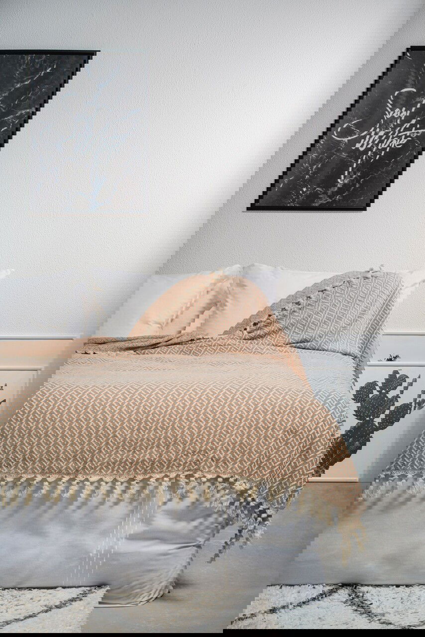 Cuvertura matlasata dubla, Zigzag - Cream, ICF Bedroom, Bumbac