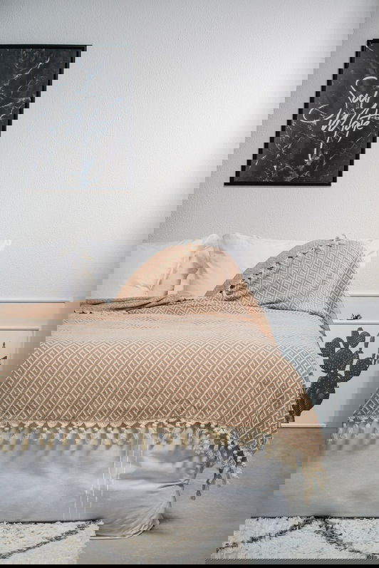 Cuvertura matlasata dubla, Zigzag - Cream, ICF Bedroom, Bumbac