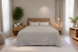 Cuvertura matlasata dubla, Waffle - Grey, ICF Bedroom, Bumbac