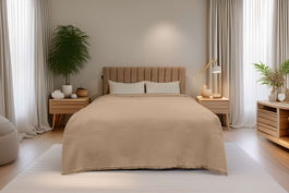 Cuvertura matlasata dubla, Waffle - Beige, ICF Bedroom, Bumbac