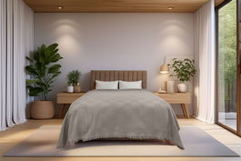 Cuvertura matlasata dubla, Russel - Grey, ICF Bedroom, Bumbac