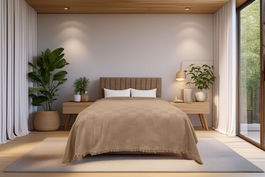 Cuvertura matlasata dubla, Russel - Beige, ICF Bedroom, Bumbac