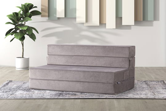 Canapea extensibila 2 locuri, Salida, 363SLD1130, Textil, Gri deschis