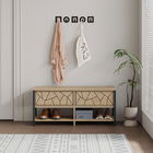 Pantofar, Decortie, Inola Shoe Bench, 105x47x37 cm, PAL, Safir / Stejar