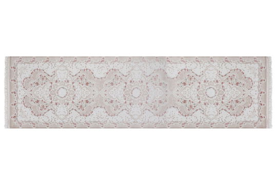 Covor, 4853A, 80x300 cm, Polipropilena, Alb / nurcă / roz