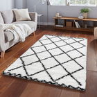 Covor, 3891A White, Negru , 80x150 cm, Polipropilena , Alb/Negru