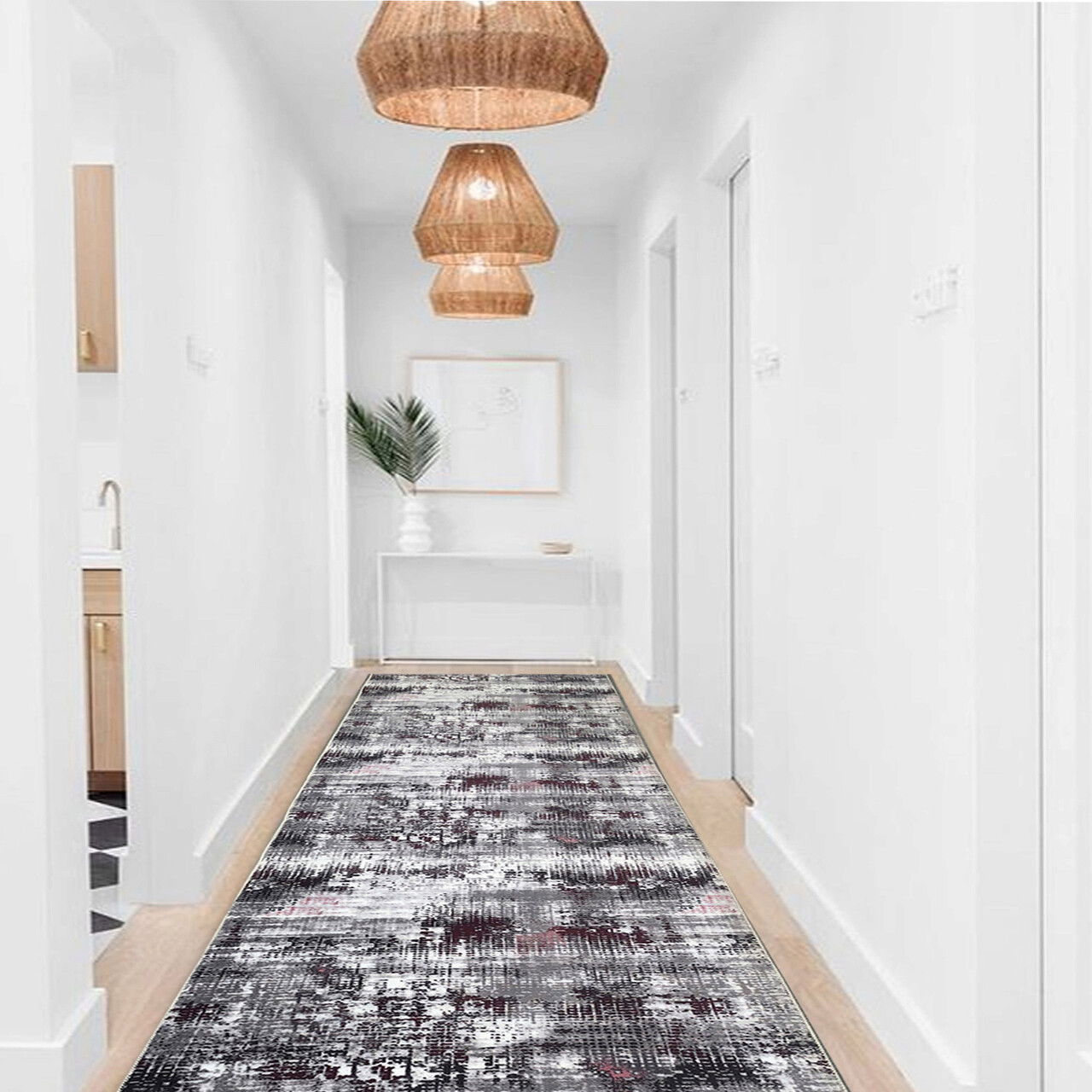 Covor, 1040, 80x150 cm, Poliester, Gri/Roz