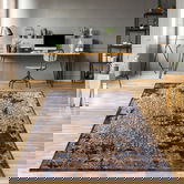 Covor, E1837, 120x170 cm, Poliester, Antracit / Aur