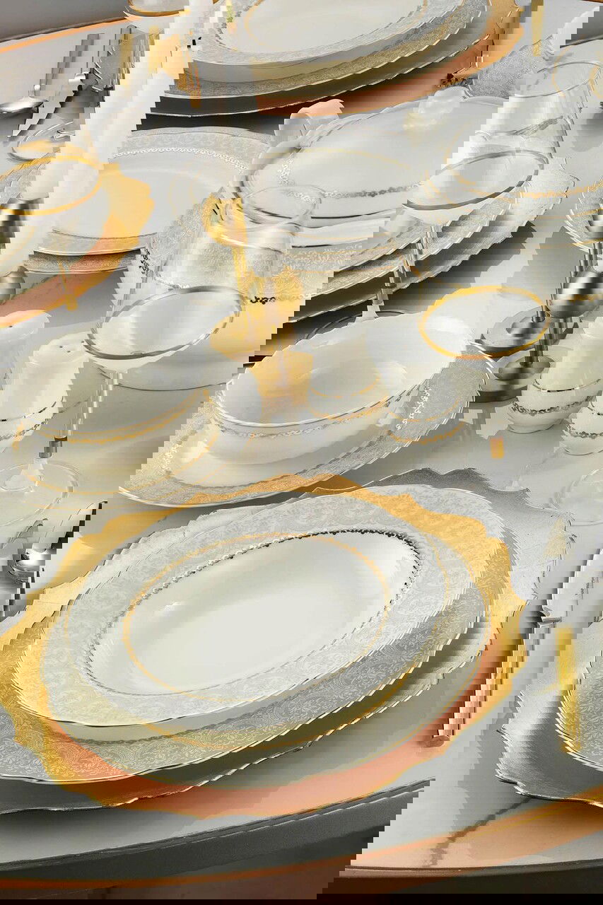 Serviciu de masa 62 piese BNOLY62YT43011381, Kutahya Porselen, ceramica, multicolor