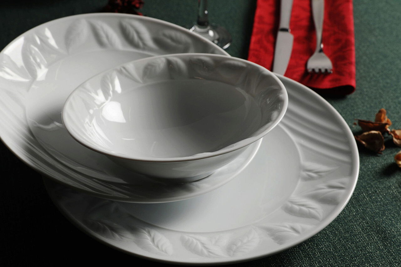 Serviciu de masa, Güral Porselen, 387GRP1242, Portelan, Alb