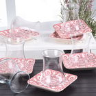 Set pahare pentru ceai, Hermia, 275KRM1255, Mașină de spălat vase - nesigură / Cuptor cu microunde - nesigură, Alb/Roz