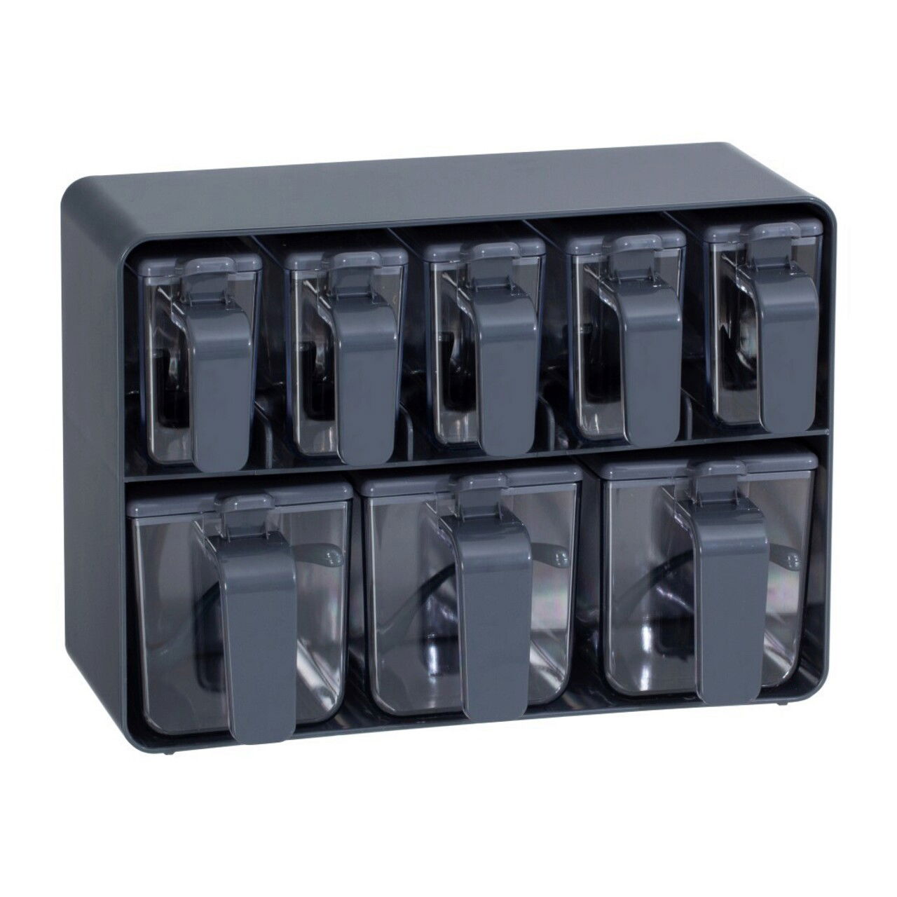 Set recipiente depozitare, Herring, 503HRN1252, Plastic , Poate fi fixat pe perete, Antracit