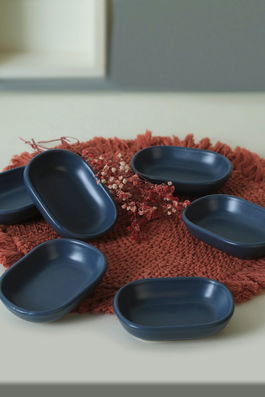 Set boluri pentru aperitive, Keramika, 275KRM2138, Ceramica , Nu absoarbe apa, Albastru Mat