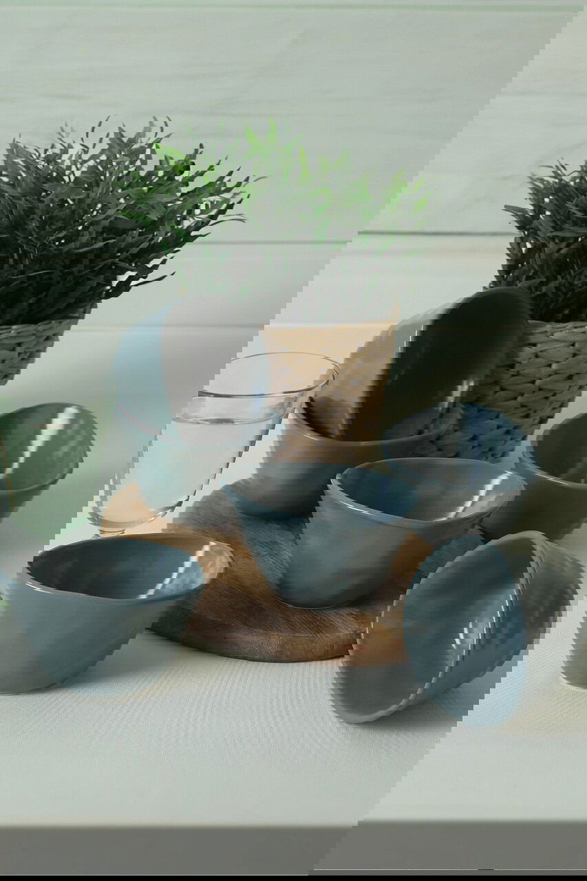 Set boluri pentru aperitive, Keramika, 275KRM2189, Ceramica , Nu absoarbe apa, Verde Mat