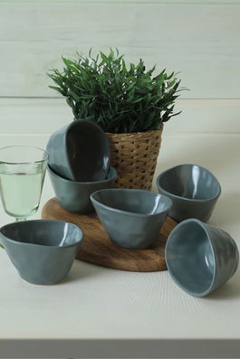 Set boluri pentru aperitive, Keramika, 275KRM2189, Ceramica , Nu absoarbe apa, Verde Mat