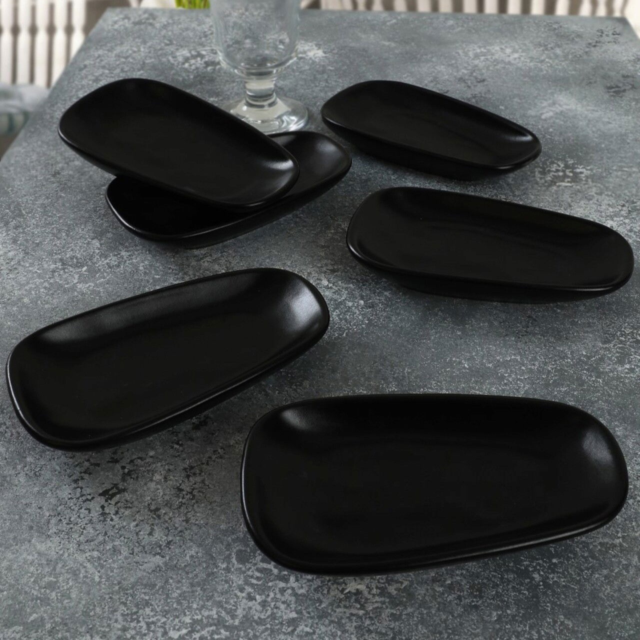 Set boluri pentru aperitive, Keramika, 275KRM1768, Ceramica , Nu absoarbe apa, Negru