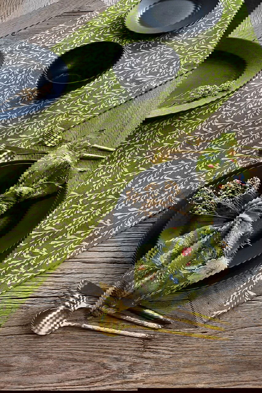 Traversa de masa, SX - Kitchen, 626SRT1145, Poliester , Dimensiune: 45 x 150 cm (1 bucată), Verde