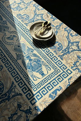 Fata de masa, SX - Kitchen, 626SRT1125, Poliester , Dimensiune: 135 x 200 cm (1 bucată), Albastru/Alb