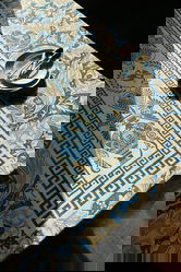 Fata de masa, SX - Kitchen, 626SRT1125, Poliester , Dimensiune: 135 x 200 cm (1 bucată), Albastru/Alb