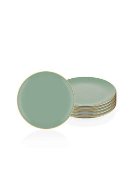 Set farfurii pentru desert, Mia, 742TMA3309, Ceramica, Verde