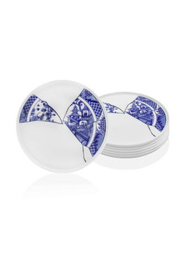 Set platouri servire, Mia, 280TMA1458, Portelan, Alb/Albastru