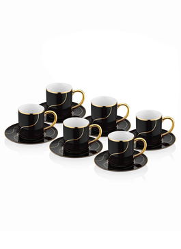 Set cesti de cafea, Mia, 742TMA7551, Sticla, Multicolor