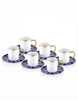 Set cesti de cafea, Mia, 742TMA7557, Sticla, Multicolor