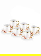 Set cesti de cafea, Mia, 742TMA7563, Sticla, Multicolor