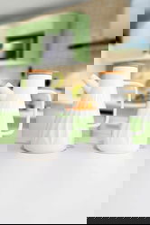 Set sticle dispenser ulei si otet, Planet X, 283PLN1208, Portelan, Alb