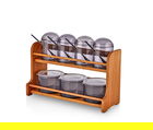 Set recipiente pentru condimente cu suport, Plasberg, 619PLS1114, Plastic, Maro/Mov